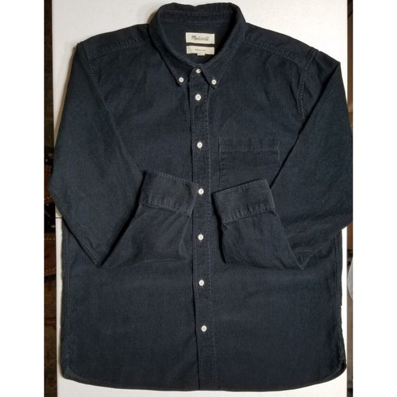 Madewell Other - Madewell Perfect Fit Long Sleeve Button Down Black Corduroy Shirt Men's Large